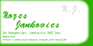 mozes jankovics business card